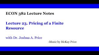 Lecture 23. Pricing of Finite Resources