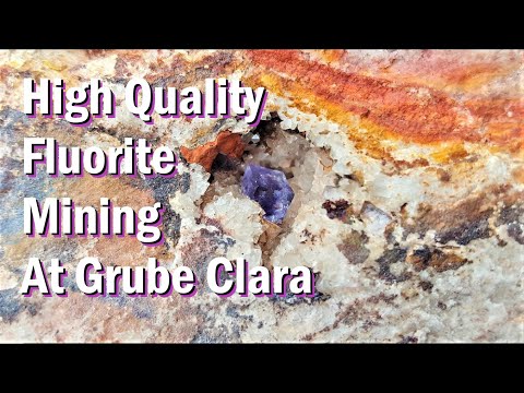 Fluorite, quartz & many more minerals & crystals prospecting rockhounding in Grube Clara, Germany