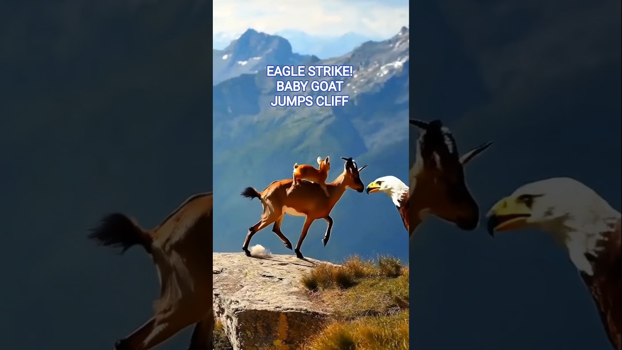 Baby Goat’s Cliffside Jump During Eagle Attack Shocks Mama! 