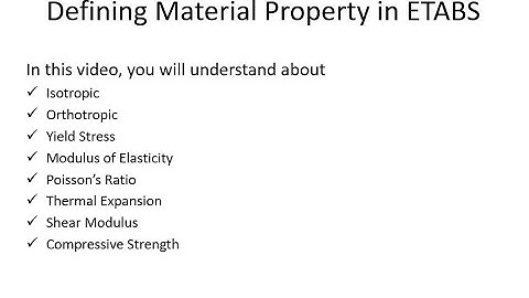 Defining Material Property in ETABS Analysis Software
