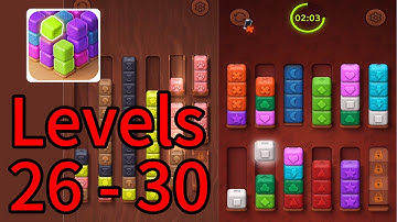 Colorwood Sort - Cube Puzzle - Gameplay Walkthrough Levels 26 - 30 ( iOS, Android )
