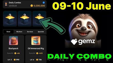 Gemz daily combo today 09-10 June | Gemz daily combo card | today Combo gemz | #gemz  #combo |