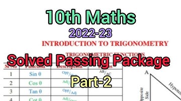 Class 10 Maths Solved Passing Package for 2023 Final exam/ Part -2/@smt.rekhabhaskar8721