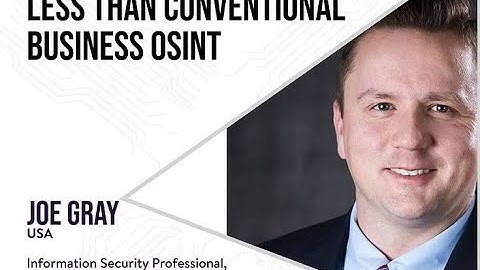 Less than Conventional Business OSINT | Joe Gray | RedTeam Security Summit 2020