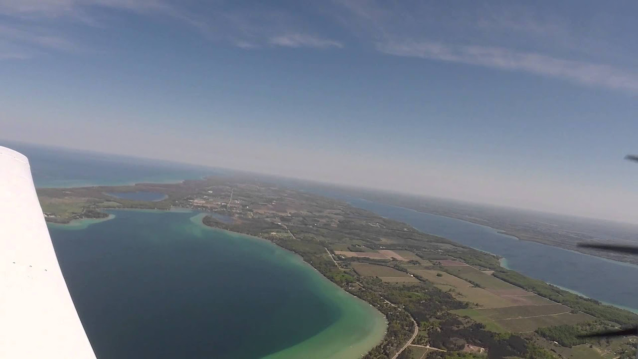 Aerial flight of Traverse City Michigan