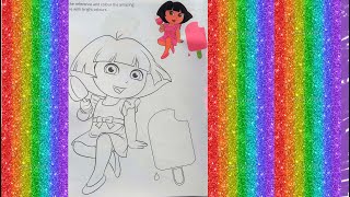Dora The Explorer easy drawing | Dora The Explorer coloring for kids #1