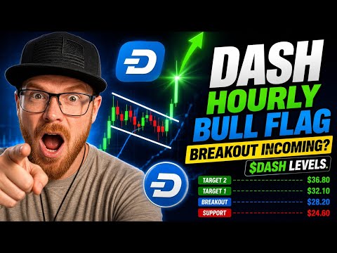 DASH HOURLY BULL FLAG — Breakout Incoming? $DASH Levels