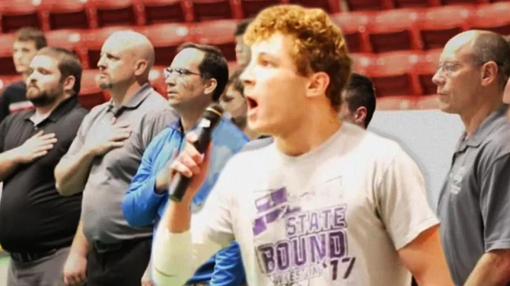 High School Wrestler Steps Up to Sing National Ant...
