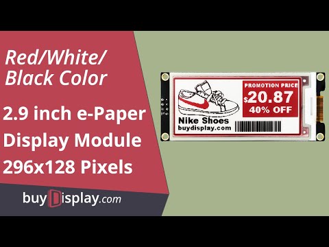 Red 2.9" inch e-Ink Display Module 296x128 for Arduino,Raspberry Pi