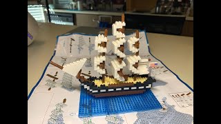 USS Constitution Old Ironsides Ship. Mini Building Blocks. LEGO. Конструктор из миниблоков. Корабль.