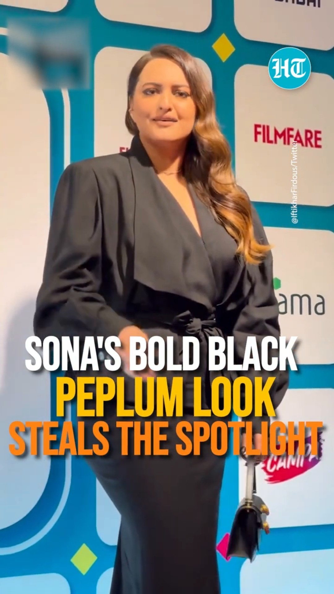 Sonakshi Sinha Redefines Elegance in Black Peplum Co-Ord Set at Award Show