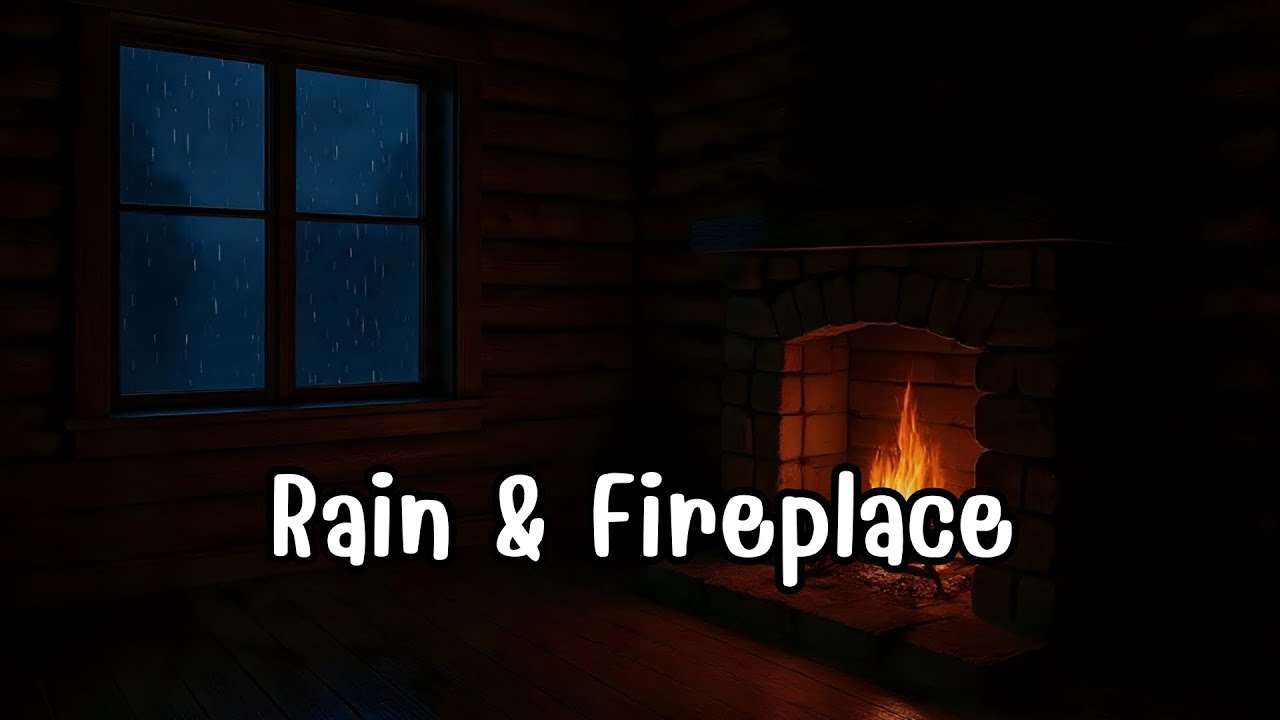 Rain & Fireplace for Deep Sleep 🔥🌧️ Soft Whisper Female Voice | Cozy Cabin Night (1 Hour)