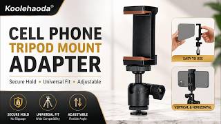 Koolehaoda Phone Tripod Mount 1/4" Ball Head 360° Rotatable Clip