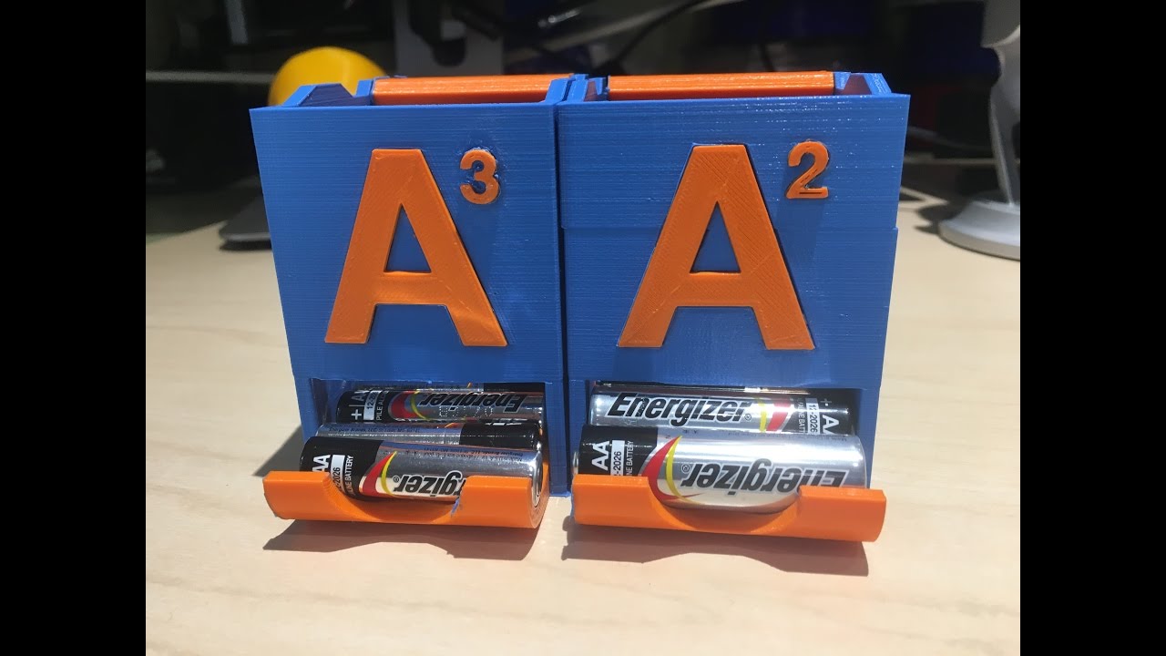 3D Printing #9 - Ultimaker 3 - Stackable Battery Holders - Test Print ...