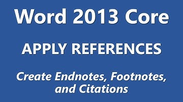MOS Review - Word 2013 Core - Apply References - Part 1 of 2