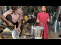 How Talented Craftsmen Make a Metal Bucket || How Galvanized Metal Sheet Buckets are Made