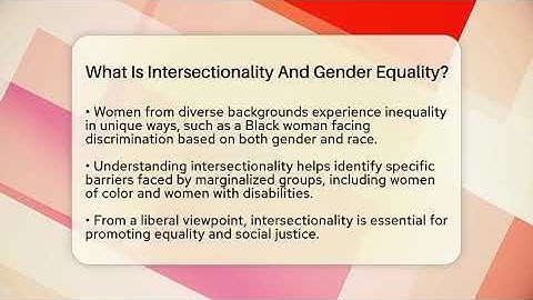 What Is Intersectionality And Gender Equality? - We Are Liberal