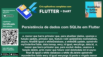 Aula 254 - Persistência de dados com SQLite em Flutter - Crie apps com Flutter + Dart.