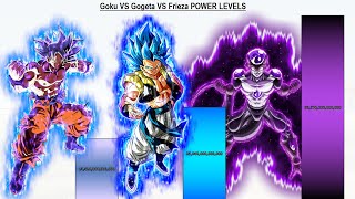 Goku VS Gogeta VS Frieza POWER LEVELS All Forms  Dragon Ball Super