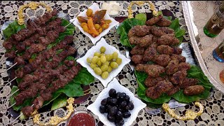 Brochettes de viande | شواء العيد: قطبان اللحم وكفتة مشوية على الفحم مع طريقة التثبيل وبتقديم مميز❤️