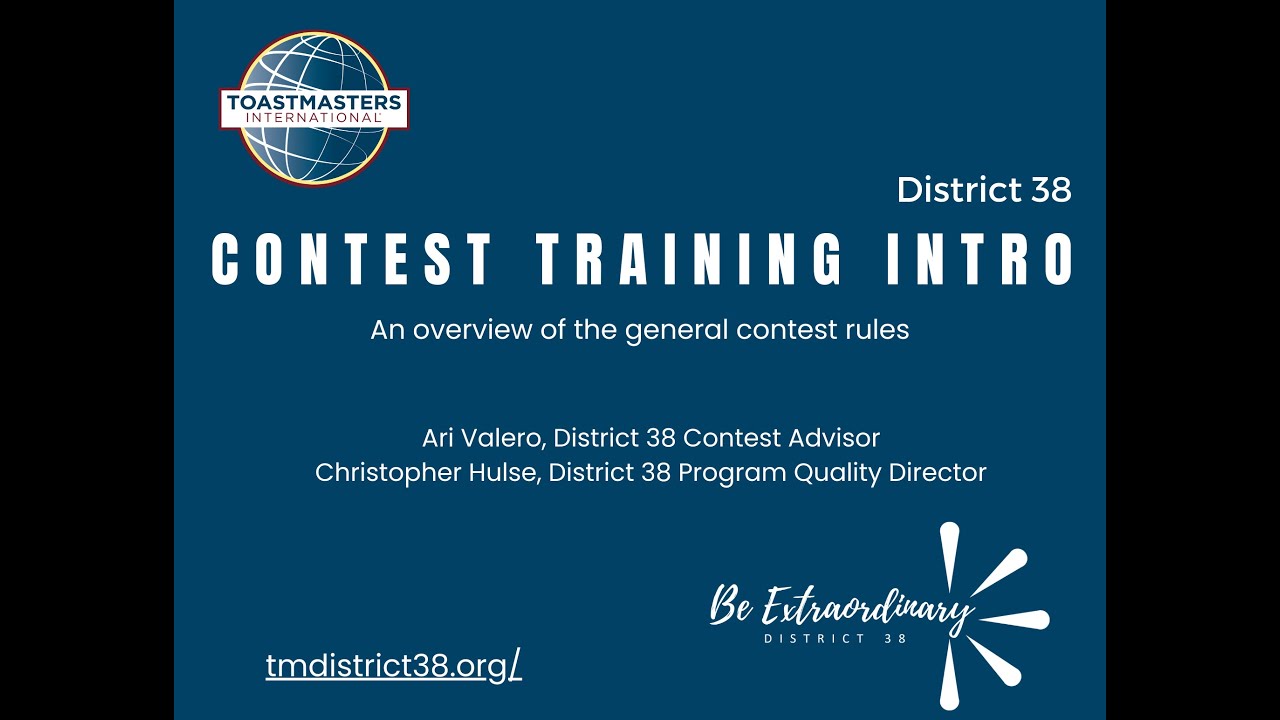District 38 Speech Contest Training Intro - YouTube