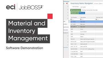 Material and Inventory Management with JobBOSS² Software