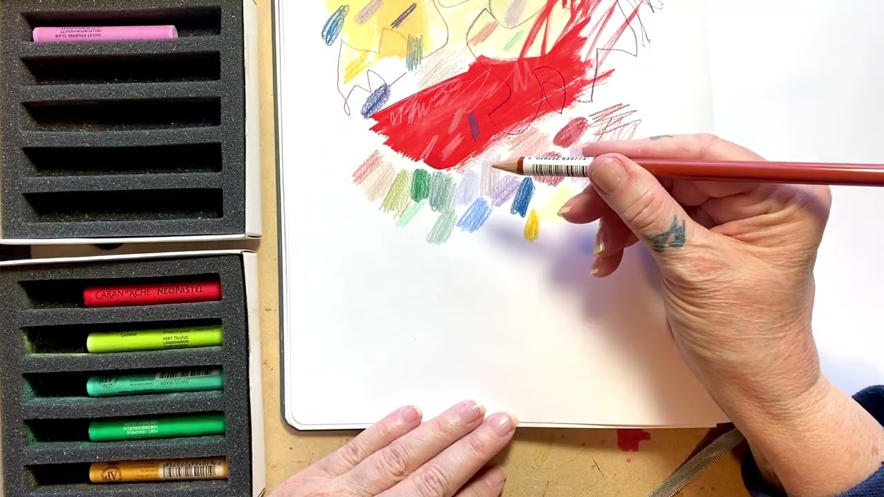 Blick art haul and swatching Derwent Drawing, Neopastel, Neoart