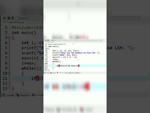 Write a program to find LCM in C language #shorts - YouTube