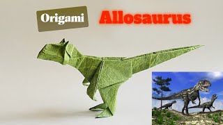 Origami Allosaurus, step by step tutorial