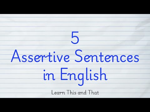 5 Assertive Sentences in English | Assertive sentence example | 5 Examples of Assertive Sentences