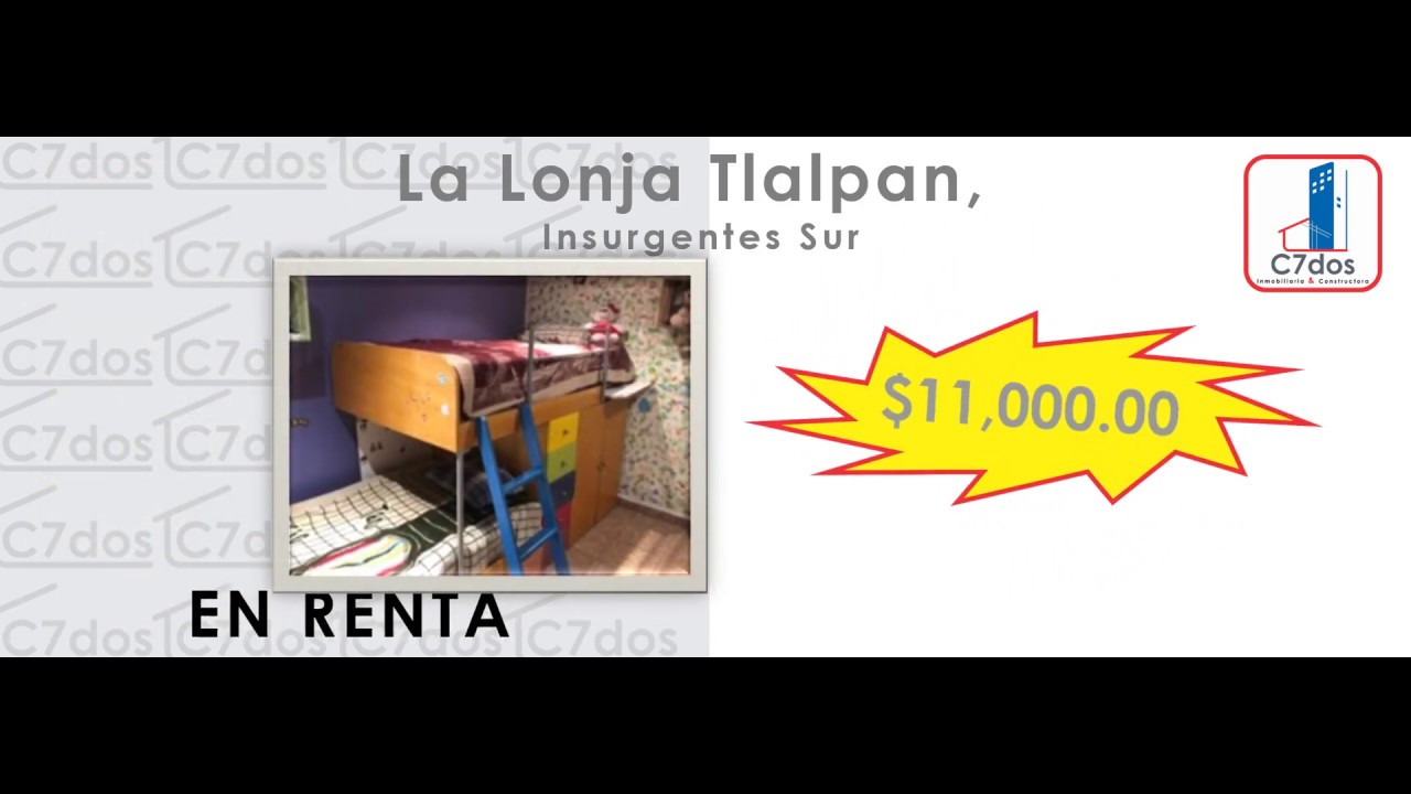 SENSACIONAL DEPARTAMENTO EN LA LONJA TLALPAN, RENTA 11,000.00 YouTube