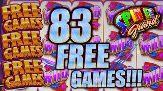 INSANE!! 83 FREE GAMES ON SPIN IT GRAND! JUST WHEN I THOUGHT I WAS DONE JACKPOT HAND PAY! screenshot 5