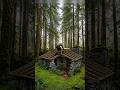Stone cabin built into the ground deep in the forest