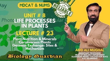Lecture 23 MDCAT 2022 Biology Preparation Series |Life Processes in Plants (Part-1) PMC/NUMS/NEET
