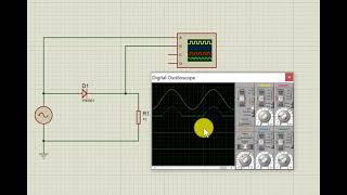 Half wave rectifier simulation in Proteus