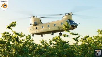 Cinematic helicopter animation | Dust wave & debris | Blender