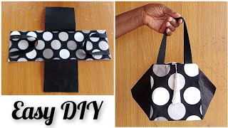 Super easy handbag cutting and stitching // Ladies purse making // Pouch // zipper bag