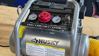 How quiet is the Husky 2-gallon Quiet Compressor? 