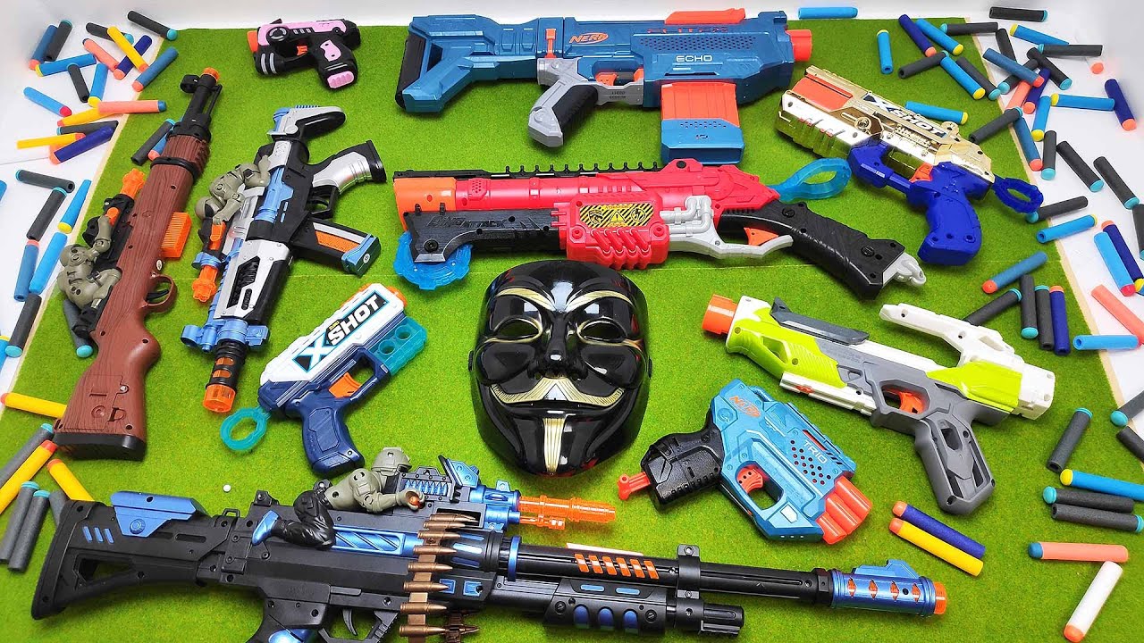 Toy Weapons! Box Of Toys Army Military Gun Realistic Nerf Gun