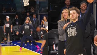 Brandin Podziemski hits FULL-COURT shot first try at Rising Stars practice 😱