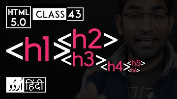 Heading tags (h1,h2,h3,h4,h5,h6) - html 5 tutorial in hindi/urdu - Class - 43