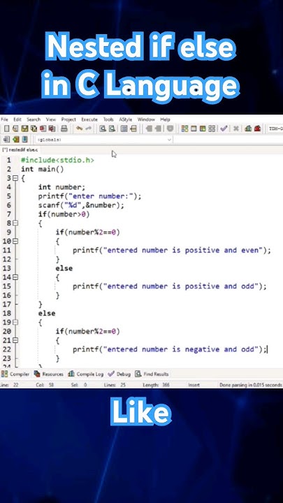 Nested if else in C Language - YouTube