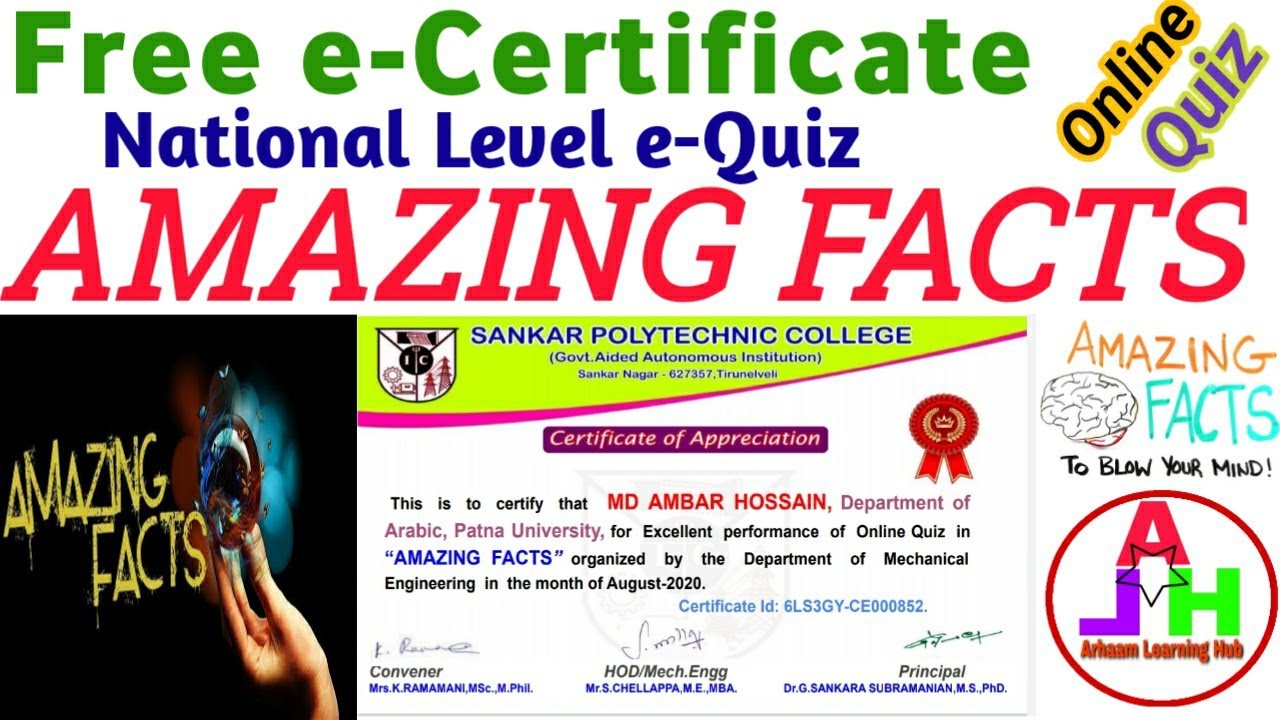 Amazing Facts Quiz Online Quiz On Amazing Facts Youtube<script async src=