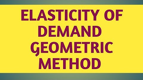 Geometric method to calculate Elasticity of Demand