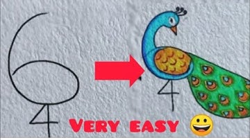 Easy drawing || how to draw easy peacock 