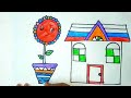 How To Draw House | Kidslearning, Collection for writing along dotted line for kids