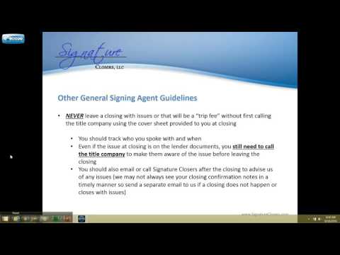 Signing Agent Need to Know