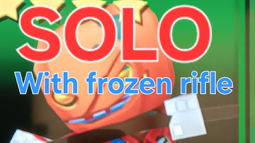 Defeating the straw boss solo Call of mini zombies 2 roblox.