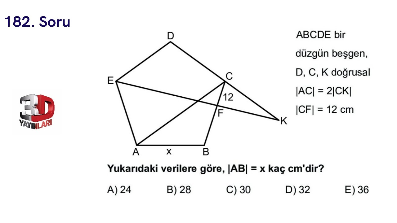 Günün Geometri Sorusu-182 (3D Yayınlarından) | YKS2026 