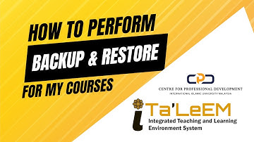 iTaleem: How to backup and restore courses